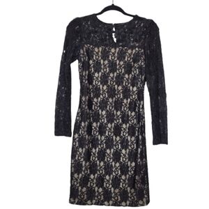 Zara Black Lace Flower Embroidered Dress